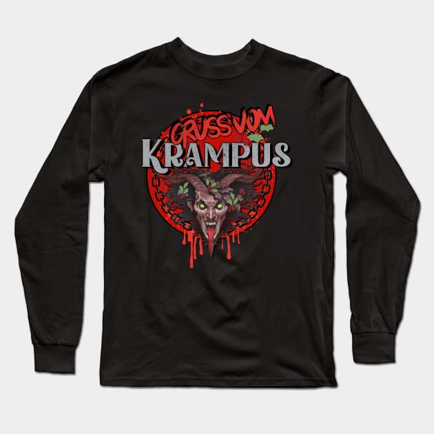 Greetings from Krampus Long Sleeve T-Shirt by David Hurd Designs